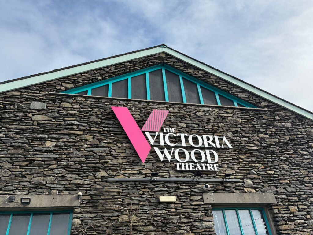 View of the Victoria Wood Theatre from the garden